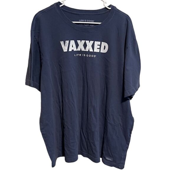 Life is Good- Men’s Covid 19 VAXXED Crusher Tee Stone Blue, Size XXL - Picture 7 of 7